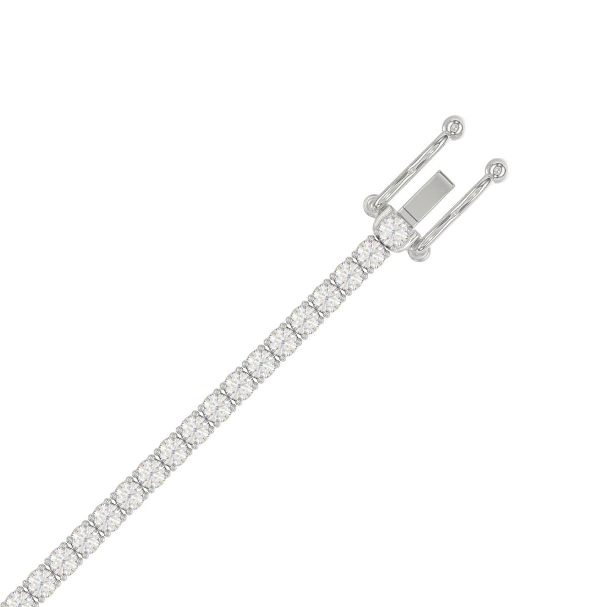 3 ct tennis bracelet in white gold, clasp view