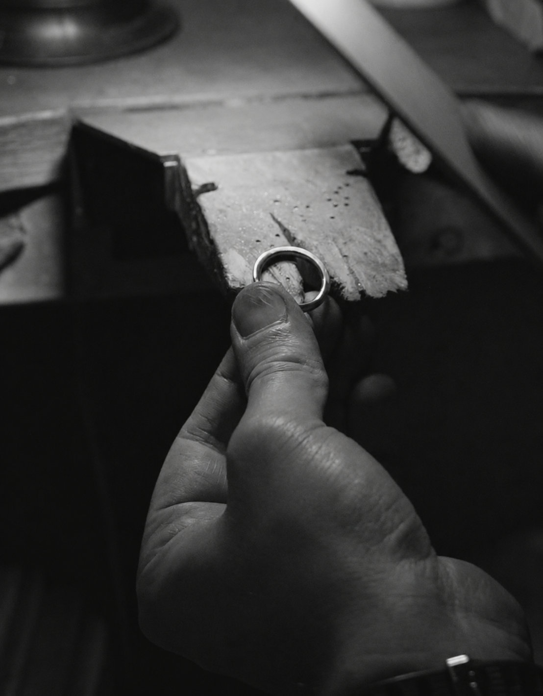 Engagement ring with a wedding band