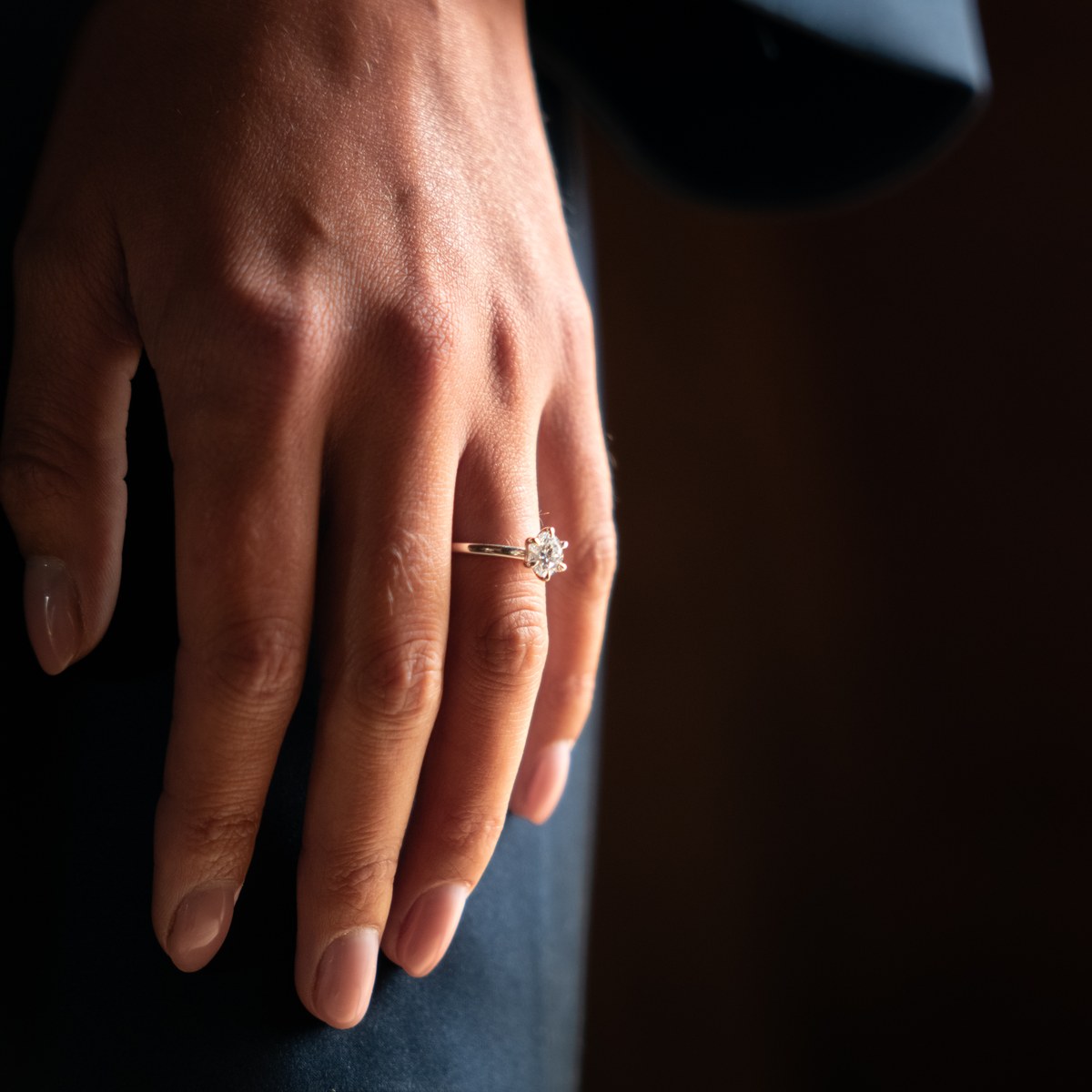 Solitaire diamond ring in white gold