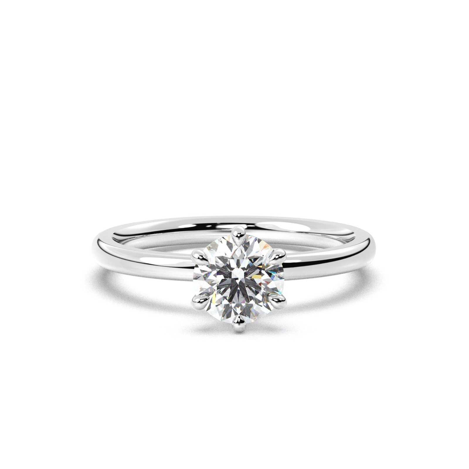 Solitaire diamond ring in white gold